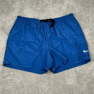 Nike Swim Cargo Shorts Men’s 2XL Blue Mesh Lined Pockets NESSB522 Water NEW